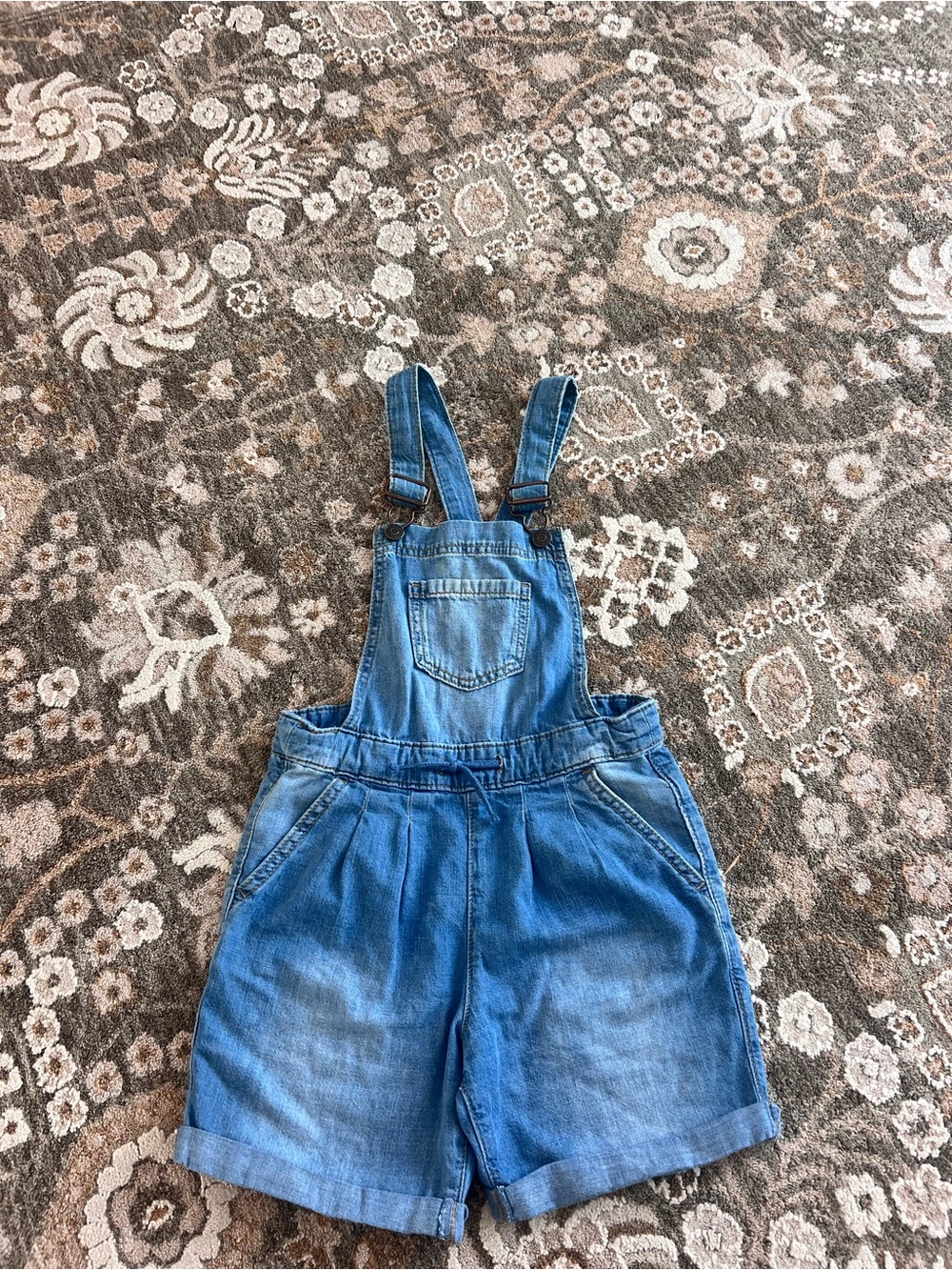 Kids Blue Denim Short Overalls with Adjustable Straps